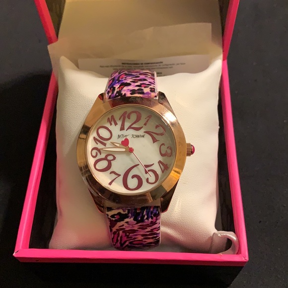 Betsey Johnson pink leopard watch - Picture 3 of 10